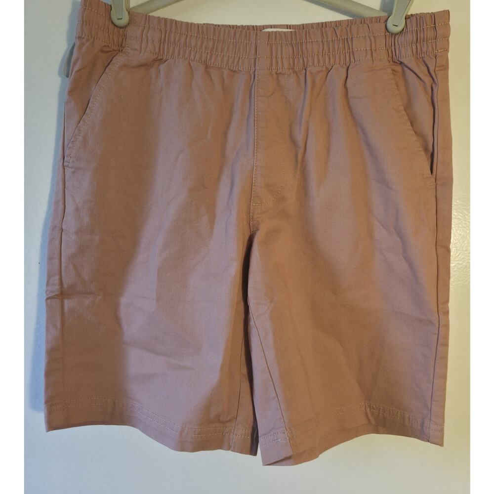 Pact Organic Cotton Men's L Pull On Canvas Shorts 9" Inseam Terracotta Comfort